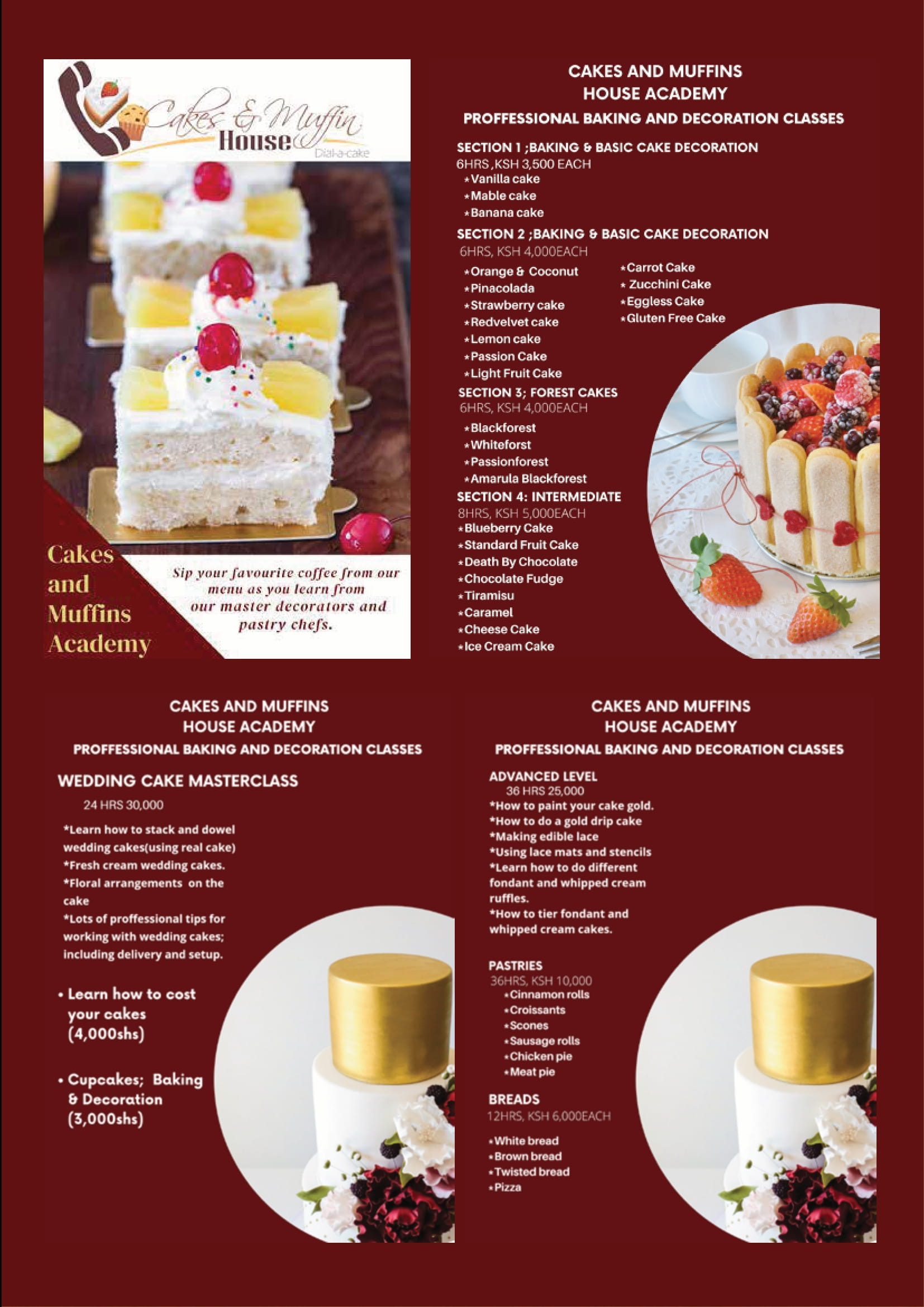 Food Menu – Cakes & Muffin House
